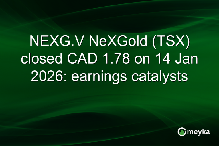 NEXG.V NeXGold (TSX) closed CAD 1.78 on 14 Jan 2026: earnings catalysts