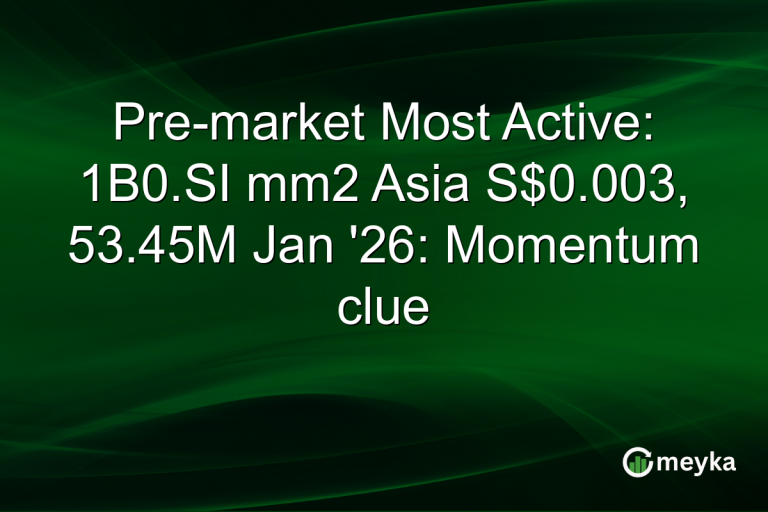 Pre-market Most Active: 1B0.SI mm2 Asia S$0.003, 53.45M Jan '26: Momentum clue