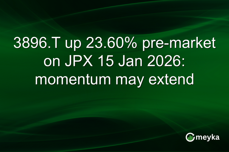 3896.T up 23.60% pre-market on JPX 15 Jan 2026: momentum may extend