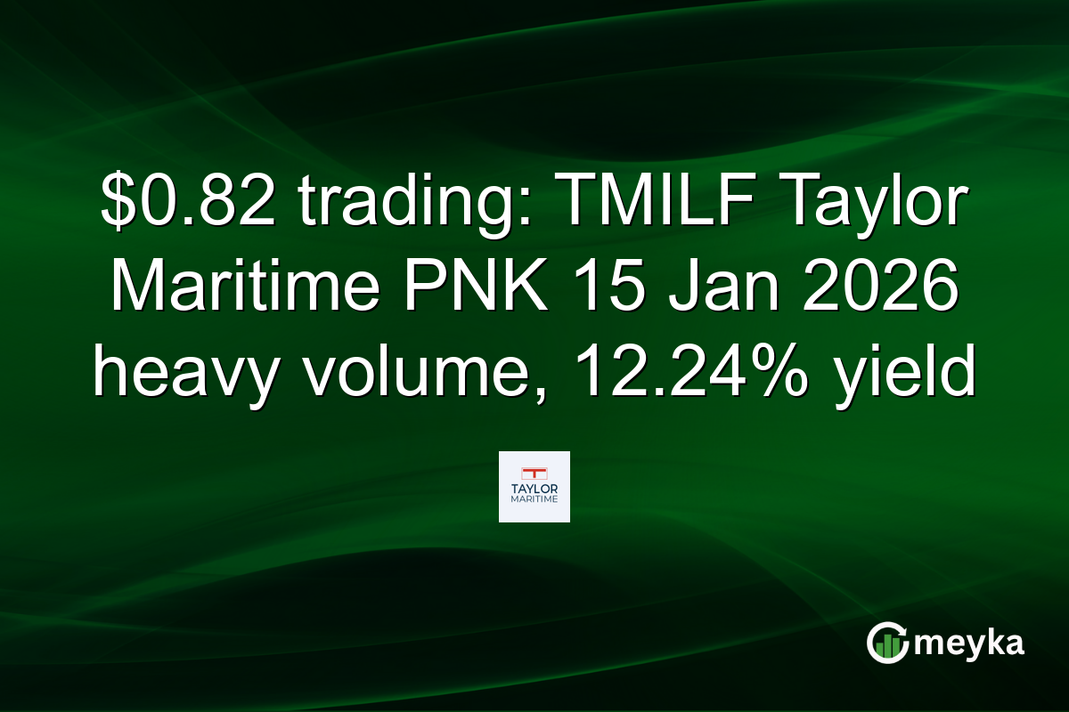$0.82 trading: TMILF Taylor Maritime PNK 15 Jan 2026 heavy volume, 12.24% yield