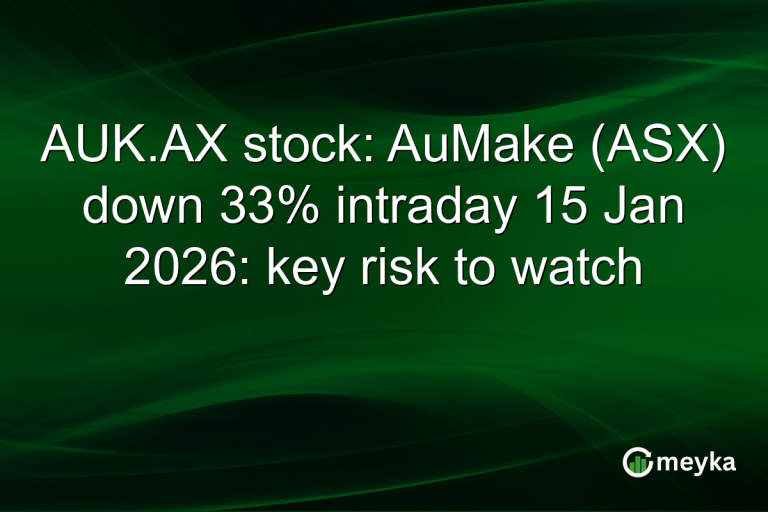 AUK.AX stock: AuMake (ASX) down 33% intraday 15 Jan 2026: key risk to watch