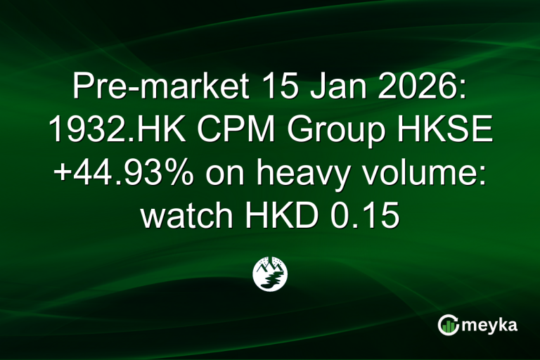 Pre-market 15 Jan 2026: 1932.HK CPM Group HKSE +44.93% on heavy volume: watch HKD 0.15