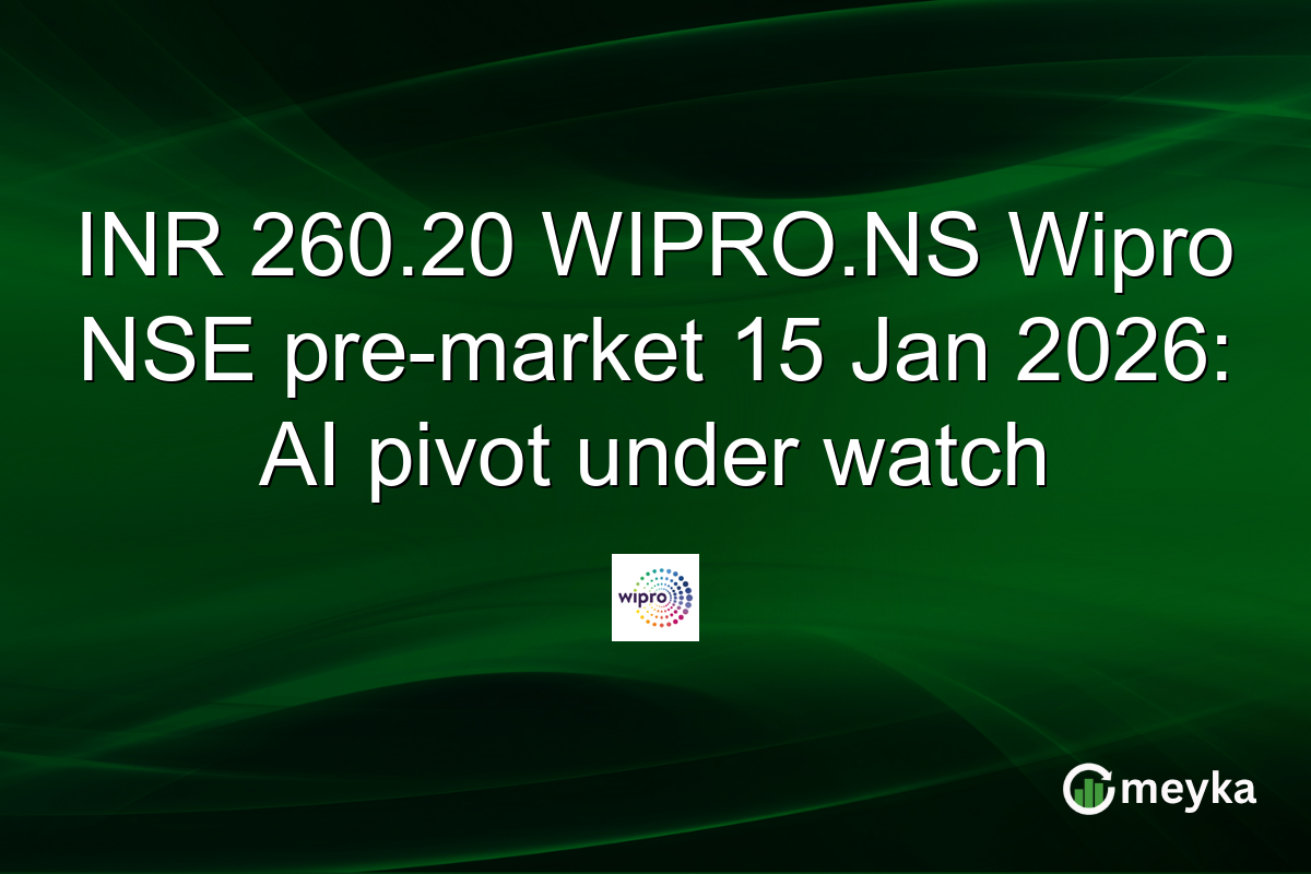 INR 260.20 WIPRO.NS Wipro NSE pre-market 15 Jan 2026: AI pivot under watch