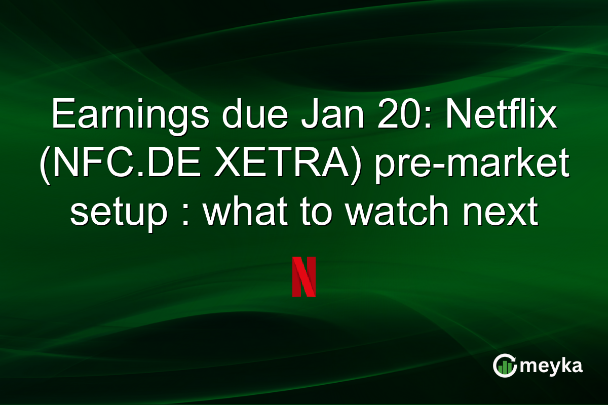 Earnings due Jan 20: Netflix (NFC.DE XETRA) pre-market setup : what to watch next