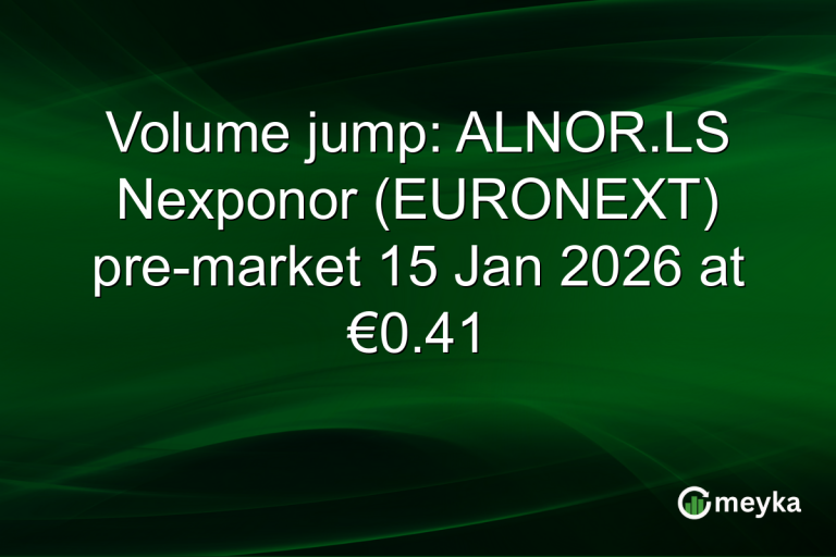 Volume jump: ALNOR.LS Nexponor (EURONEXT) pre-market 15 Jan 2026 at €0.41