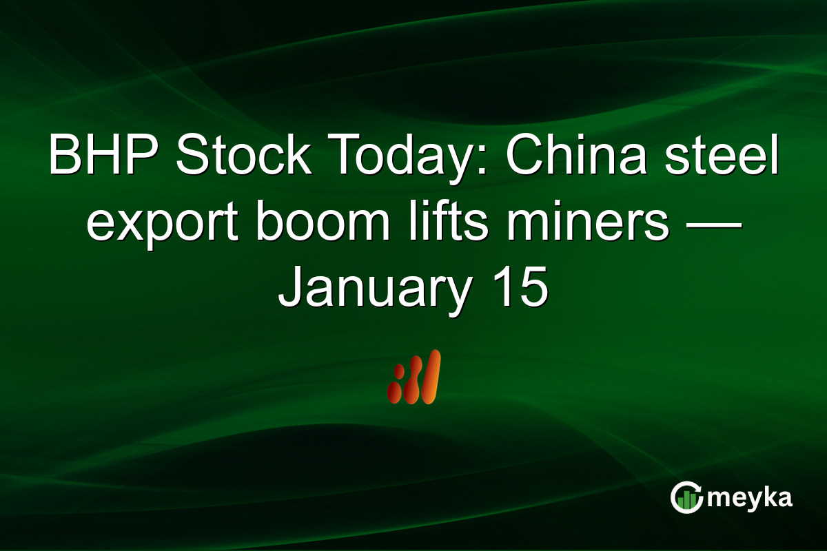 BHP Stock Today: China steel export boom lifts miners — January 15
