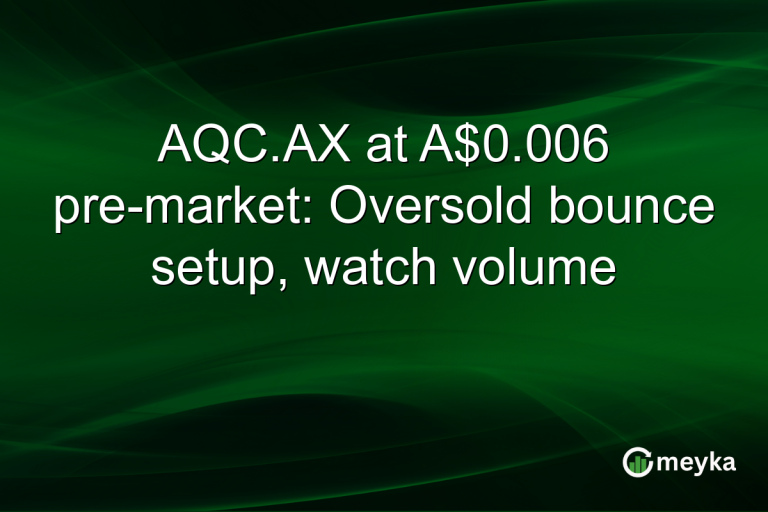 AQC.AX at A$0.006 pre-market: Oversold bounce setup, watch volume
