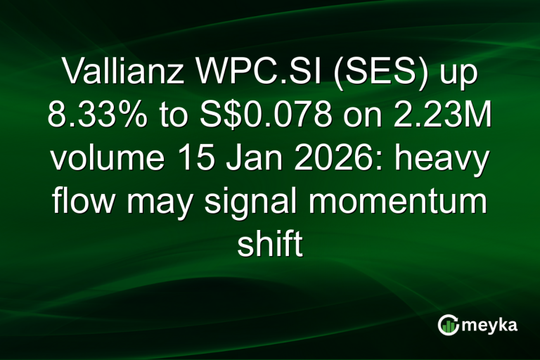Vallianz WPC.SI (SES) up 8.33% to S$0.078 on 2.23M volume 15 Jan 2026: heavy flow may signal momentum shift