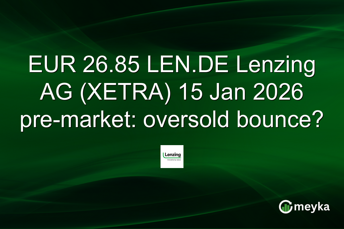 EUR 26.85 LEN.DE Lenzing AG (XETRA) 15 Jan 2026 pre-market: oversold bounce?