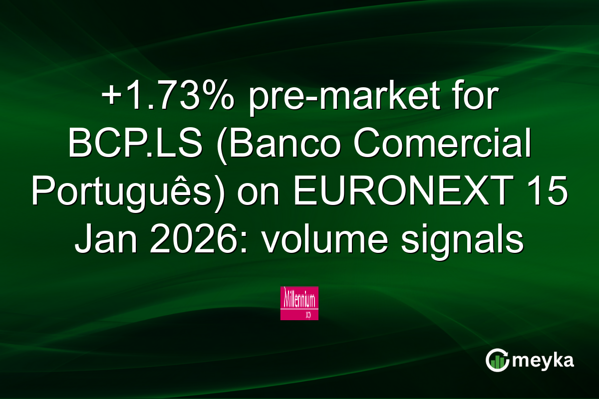 +1.73% pre-market for BCP.LS (Banco Comercial Português) on EURONEXT 15 Jan 2026: volume signals