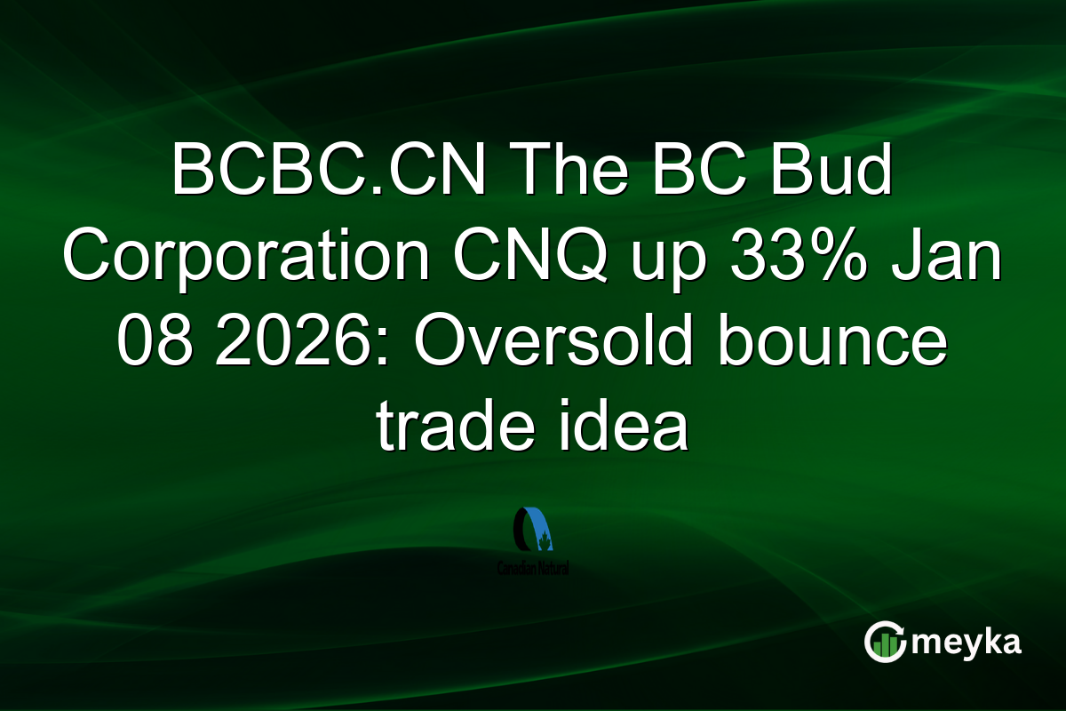 BCBC.CN The BC Bud Corporation CNQ up 33% Jan 08 2026: Oversold bounce trade idea