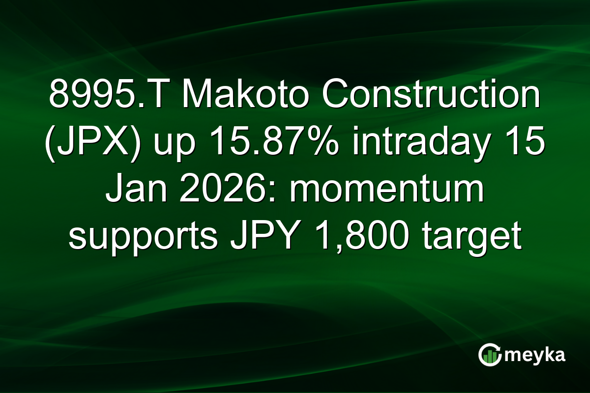 8995.T Makoto Construction (JPX) up 15.87% intraday 15 Jan 2026: momentum supports JPY 1,800 target
