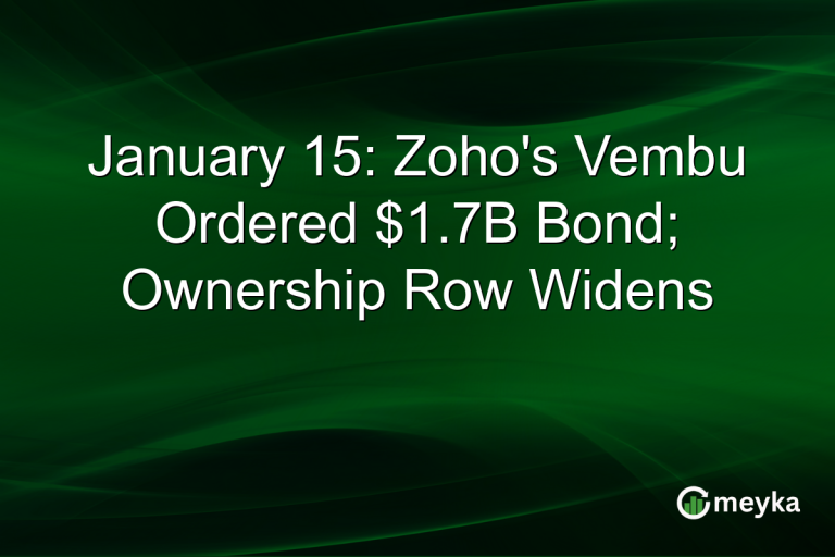 January 15: Zoho's Vembu Ordered $1.7B Bond; Ownership Row Widens