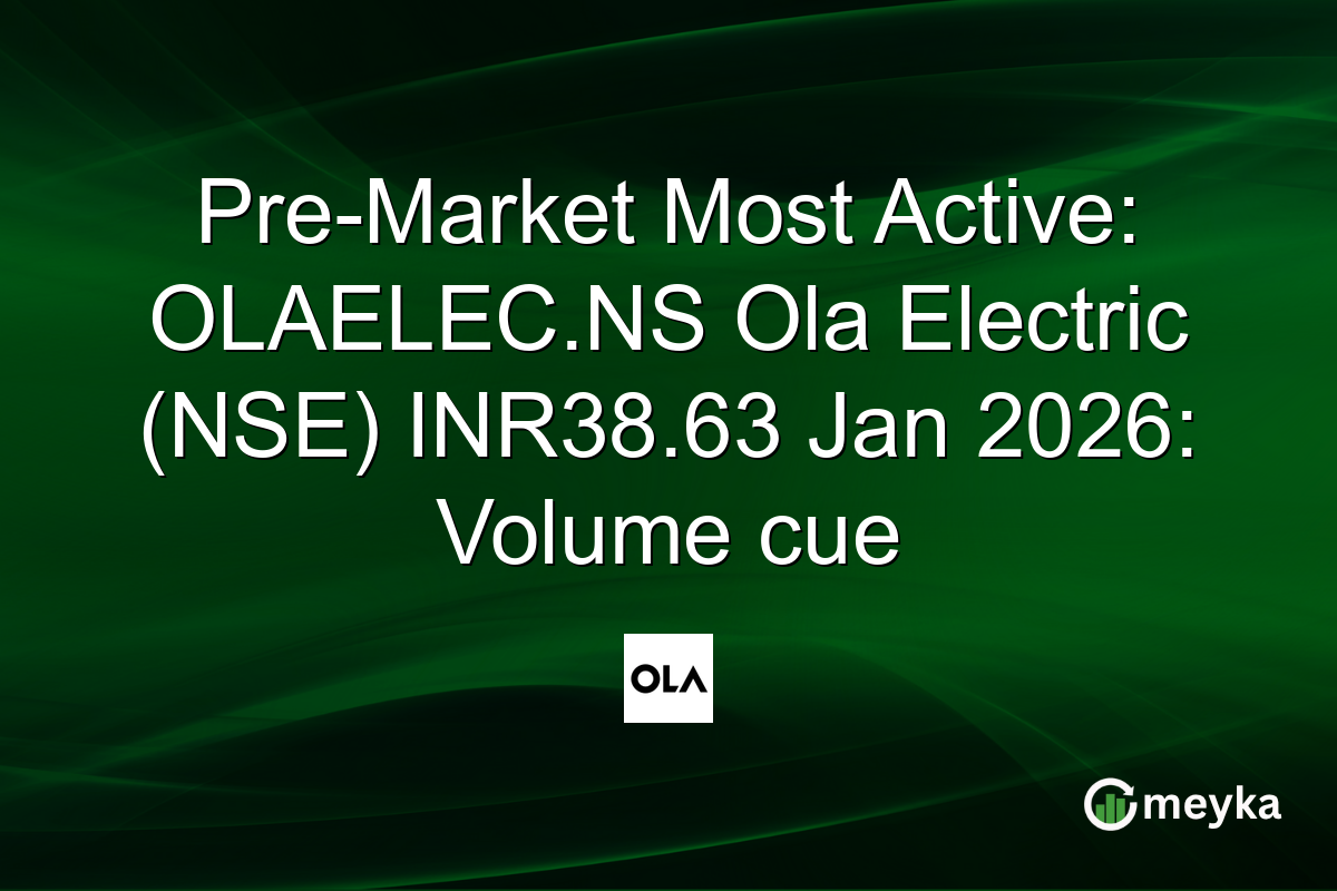 Pre-Market Most Active: OLAELEC.NS Ola Electric (NSE) INR38.63 Jan 2026: Volume cue