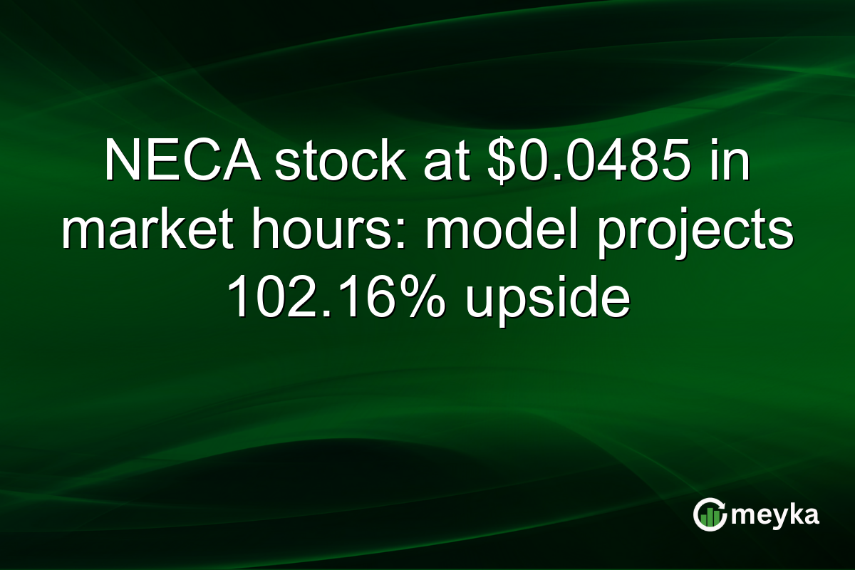 NECA stock at $0.0485 in market hours: model projects 102.16% upside