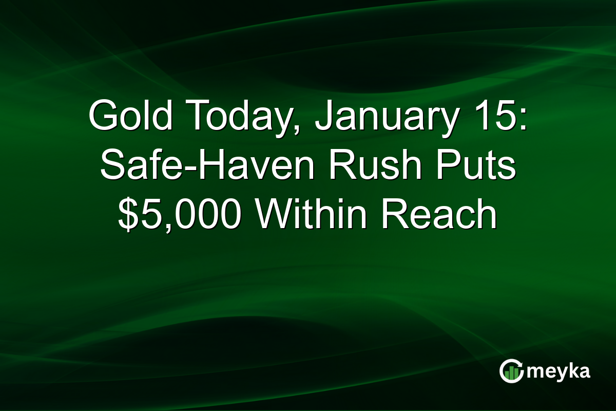 Gold Today, January 15: Safe-Haven Rush Puts $5,000 Within Reach