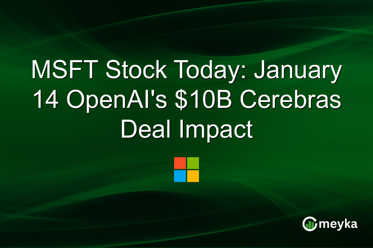 MSFT Stock Today: January 14 OpenAI's $10B Cerebras Deal Impact