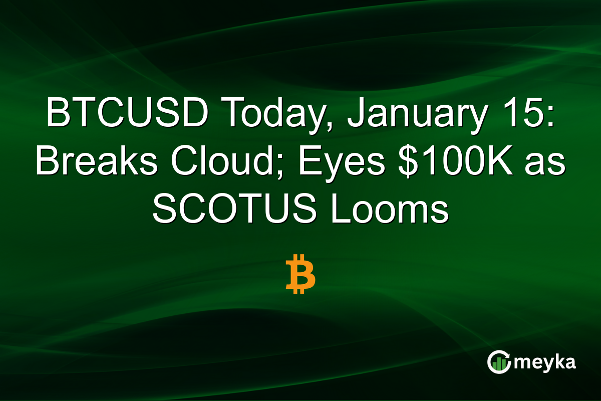 BTCUSD Today, January 15: Breaks Cloud; Eyes $100K as SCOTUS Looms