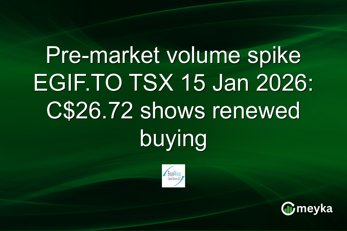 Pre-market volume spike EGIF.TO TSX 15 Jan 2026: C$26.72 shows renewed buying