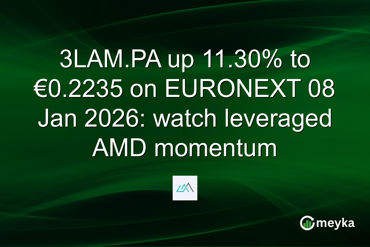 3LAM.PA up 11.30% to €0.2235 on EURONEXT 08 Jan 2026: watch leveraged AMD momentum