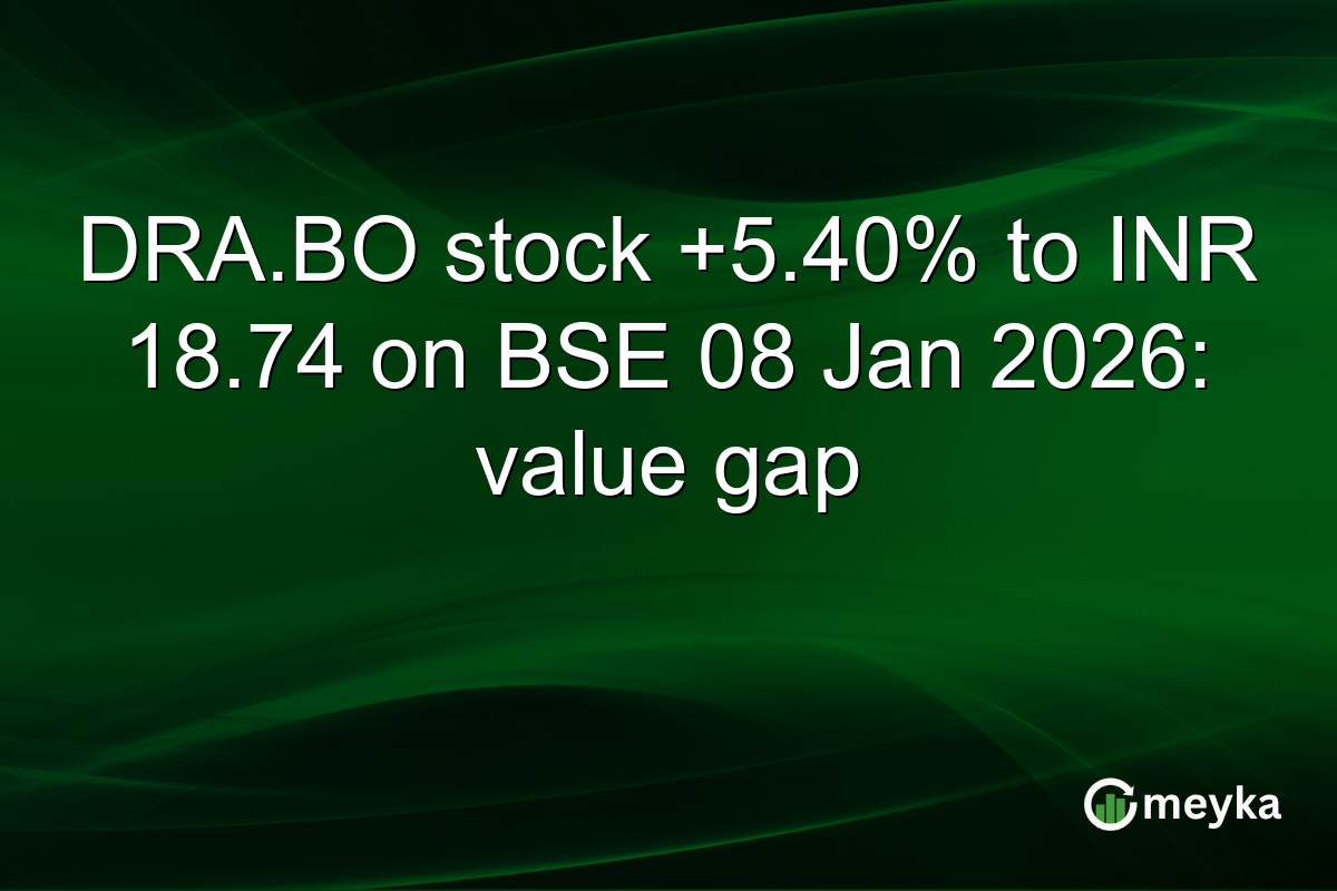 DRA.BO stock +5.40% to INR 18.74 on BSE 08 Jan 2026: value gap
