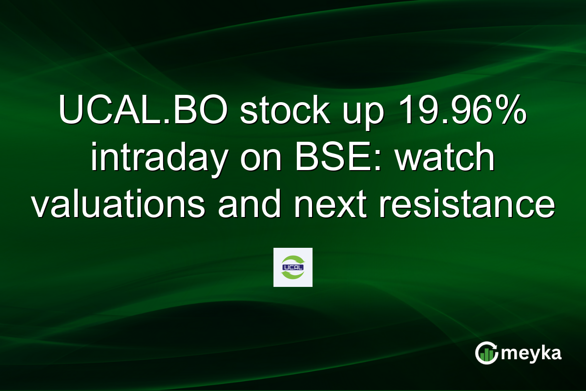 UCAL.BO stock up 19.96% intraday on BSE: watch valuations and next resistance