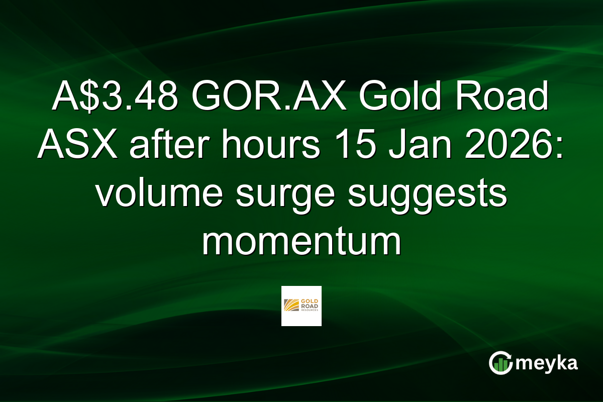 A$3.48 GOR.AX Gold Road ASX after hours 15 Jan 2026: volume surge suggests momentum