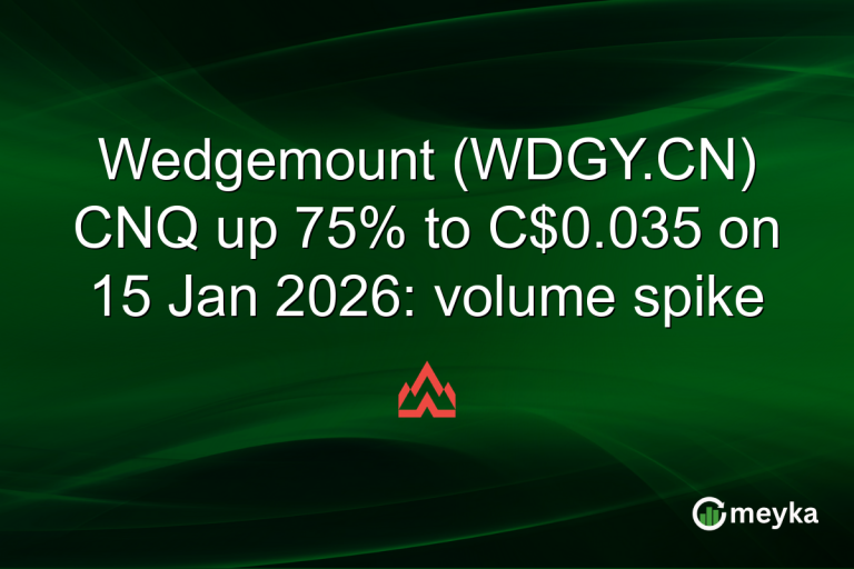 Wedgemount (WDGY.CN) CNQ up 75% to C$0.035 on 15 Jan 2026: volume spike