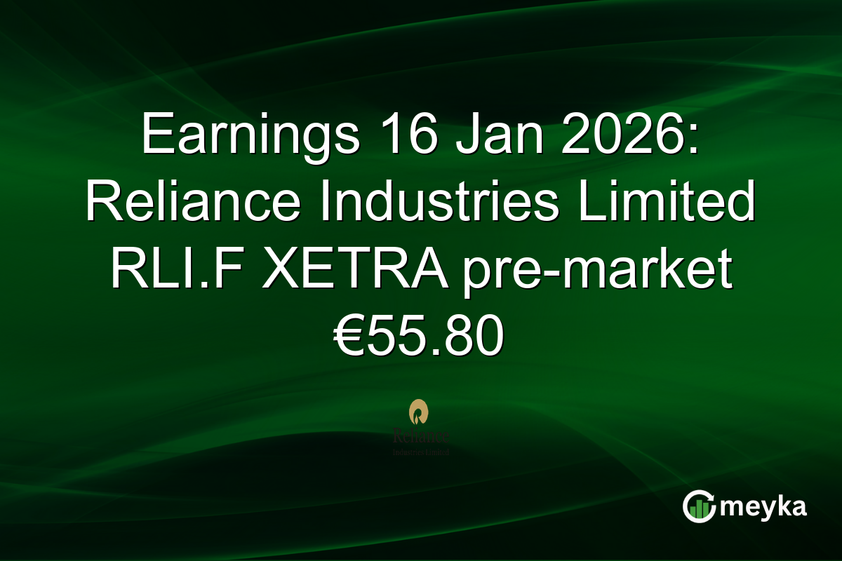 Earnings 16 Jan 2026: Reliance Industries Limited RLI.F XETRA pre-market €55.80