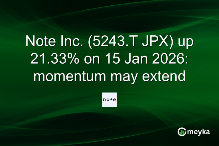 Note Inc. (5243.T JPX) up 21.33% on 15 Jan 2026: momentum may extend