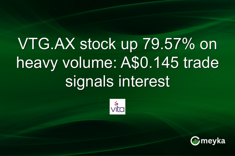 VTG.AX stock up 79.57% on heavy volume: A$0.145 trade signals interest