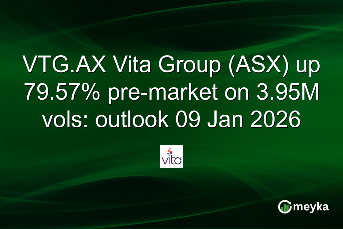 VTG.AX Vita Group (ASX) up 79.57% pre-market on 3.95M vols: outlook 09 Jan 2026