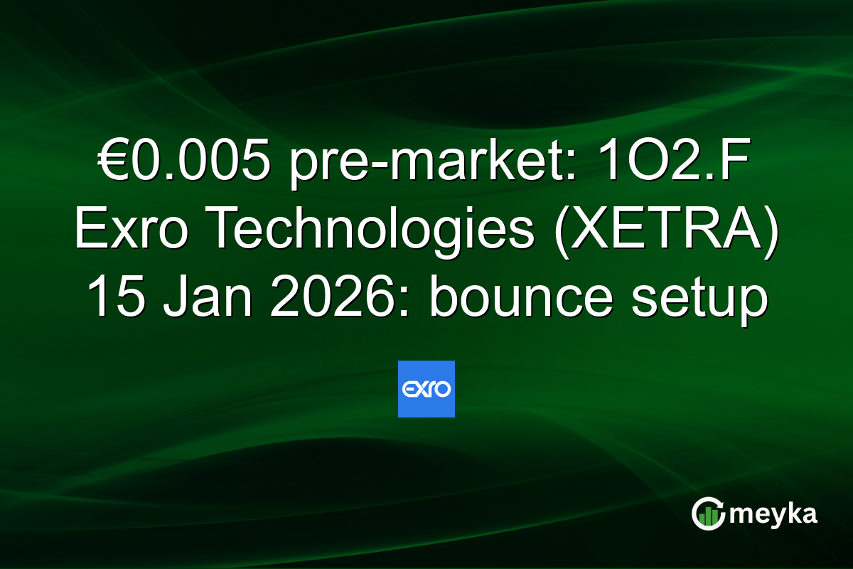 €0.005 pre-market: 1O2.F Exro Technologies (XETRA) 15 Jan 2026: bounce setup