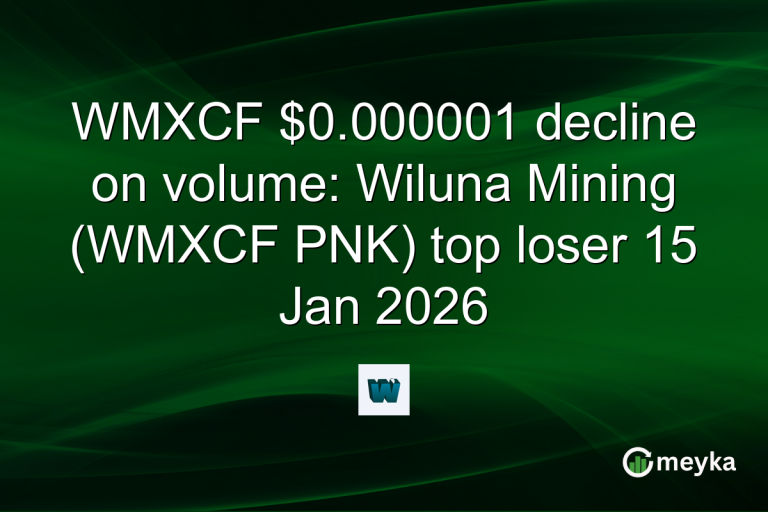 WMXCF $0.000001 decline on volume: Wiluna Mining (WMXCF PNK) top loser 15 Jan 2026