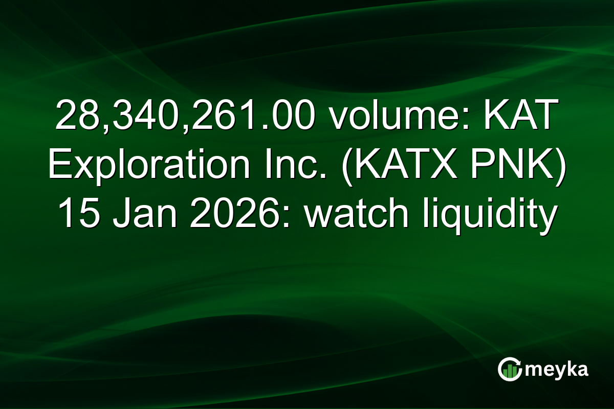 28,340,261.00 volume: KAT Exploration Inc. (KATX PNK) 15 Jan 2026: watch liquidity