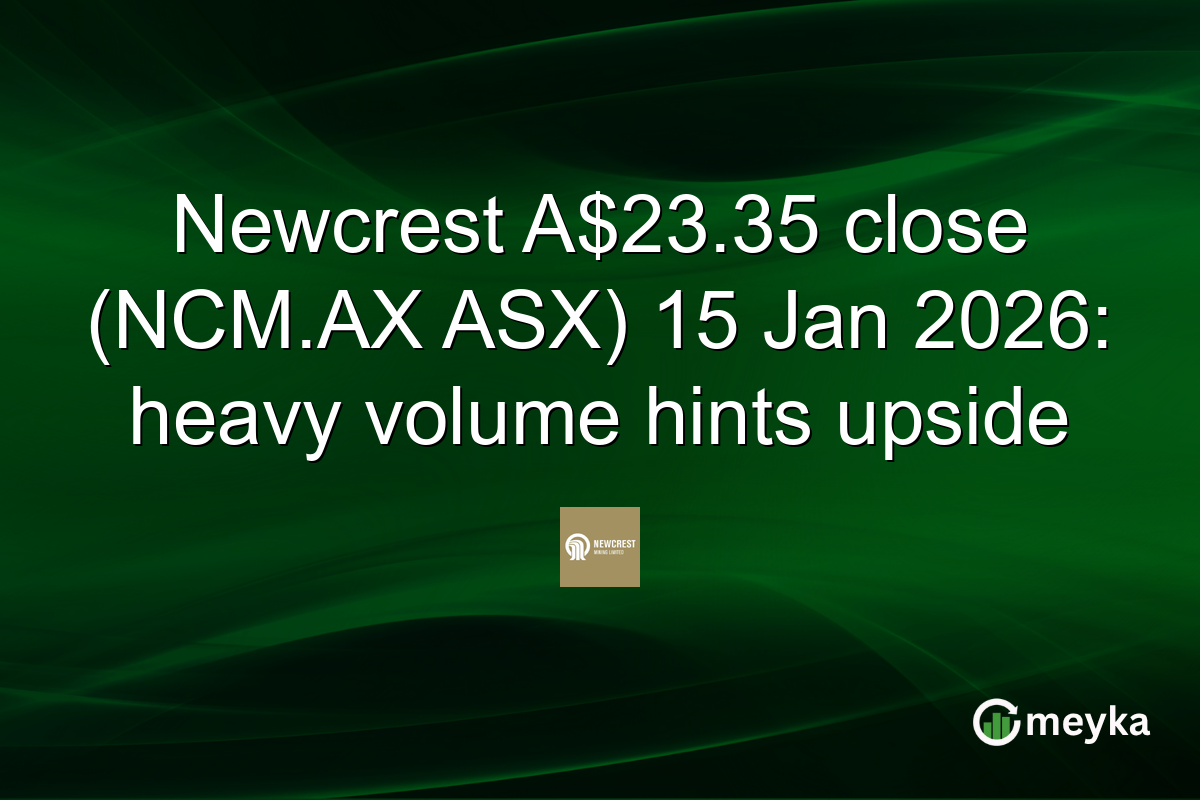 Newcrest A$23.35 close (NCM.AX ASX) 15 Jan 2026: heavy volume hints upside