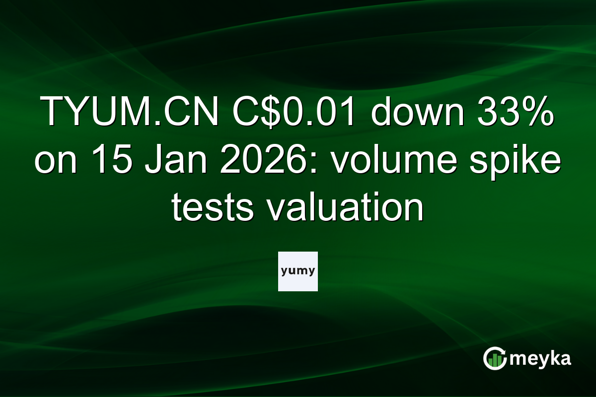 TYUM.CN C$0.01 down 33% on 15 Jan 2026: volume spike tests valuation