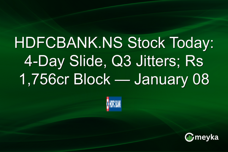 HDFCBANK.NS Stock Today: 4-Day Slide, Q3 Jitters; Rs 1,756cr Block — January 08