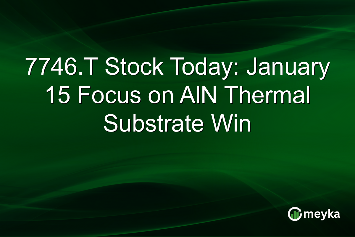 7746.T Stock Today: January 15 Focus on AlN Thermal Substrate Win