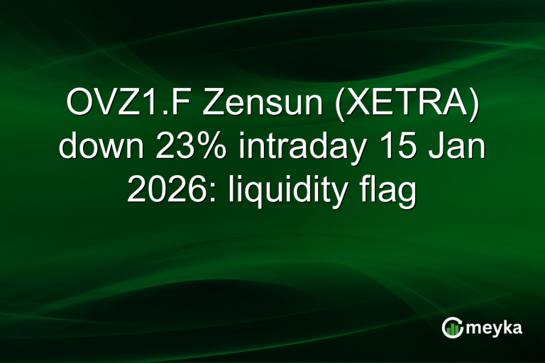 OVZ1.F Zensun (XETRA) down 23% intraday 15 Jan 2026: liquidity flag