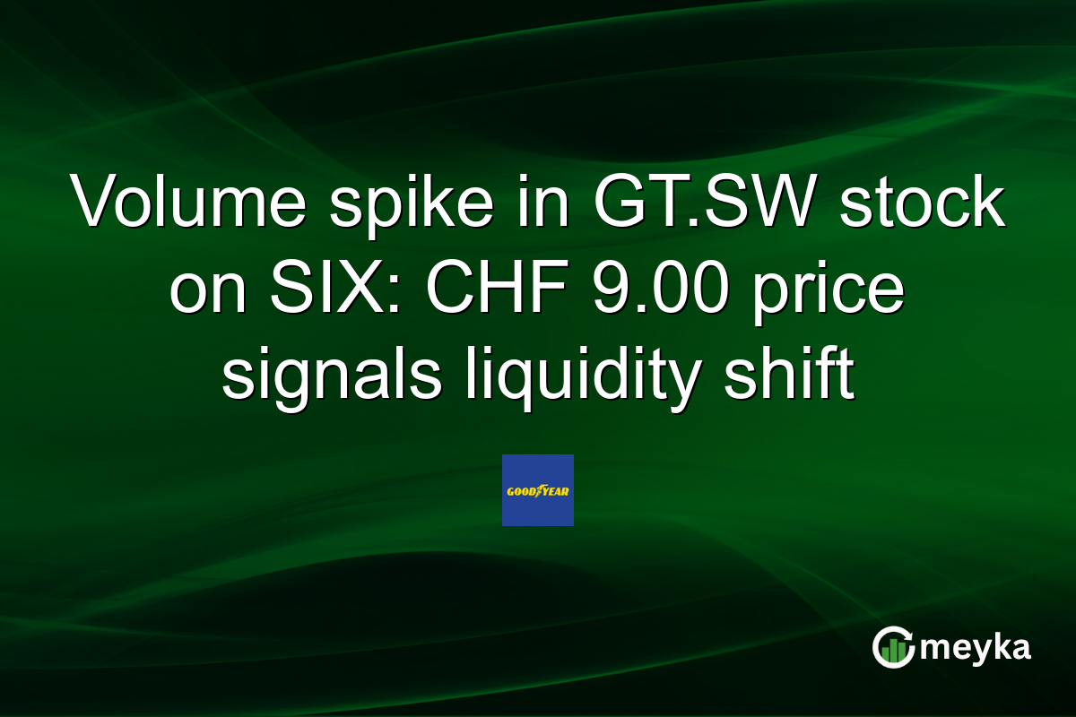Volume spike in GT.SW stock on SIX: CHF 9.00 price signals liquidity shift