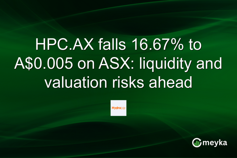 HPC.AX falls 16.67% to A$0.005 on ASX: liquidity and valuation risks ahead