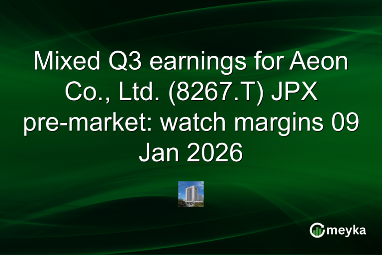 Mixed Q3 earnings for Aeon Co., Ltd. (8267.T) JPX pre-market: watch margins 09 Jan 2026