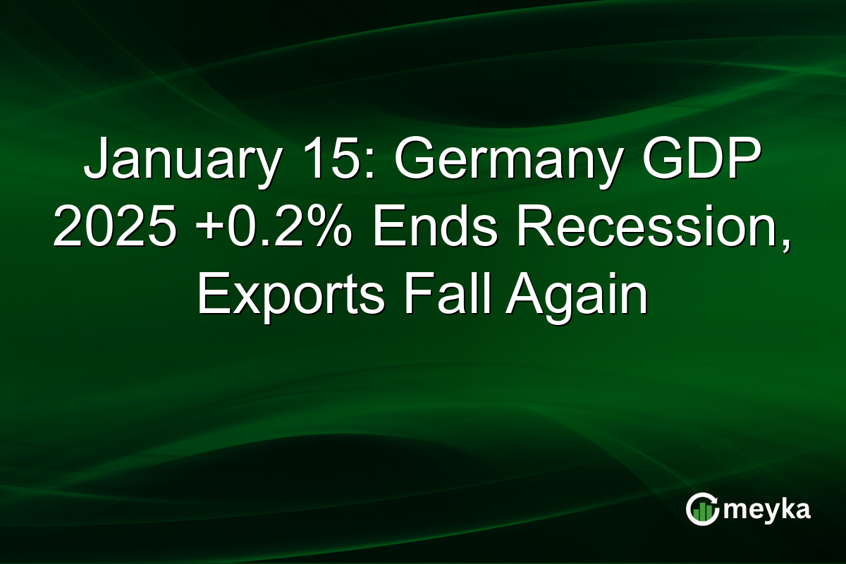 January 15: Germany GDP 2025 +0.2% Ends Recession, Exports Fall Again