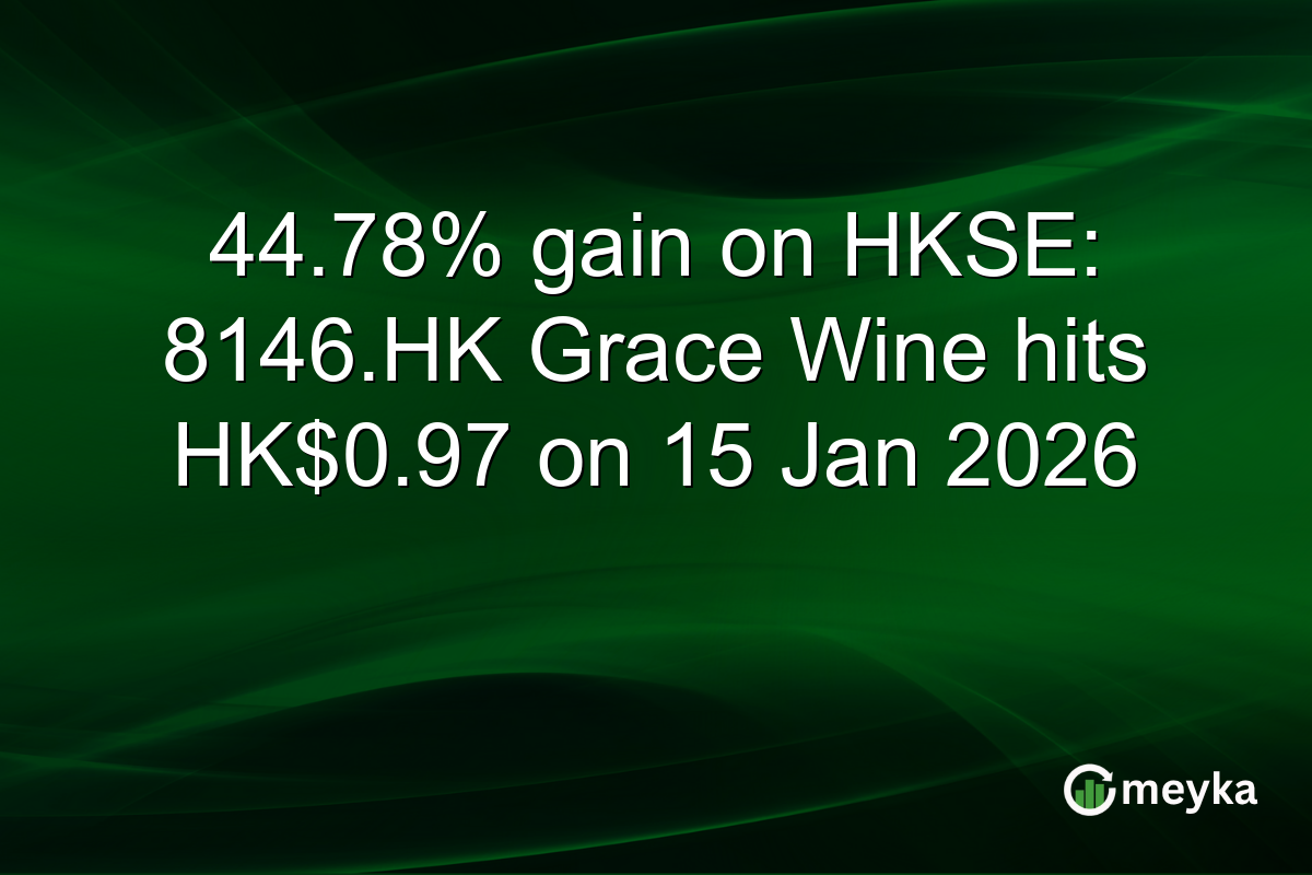 44.78% gain on HKSE: 8146.HK Grace Wine hits HK$0.97 on 15 Jan 2026