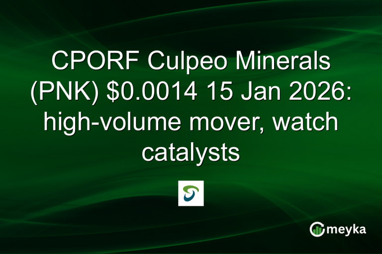 CPORF Culpeo Minerals (PNK) $0.0014 15 Jan 2026: high-volume mover, watch catalysts