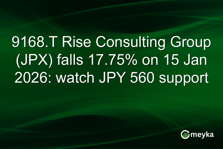 9168.T Rise Consulting Group (JPX) falls 17.75% on 15 Jan 2026: watch JPY 560 support