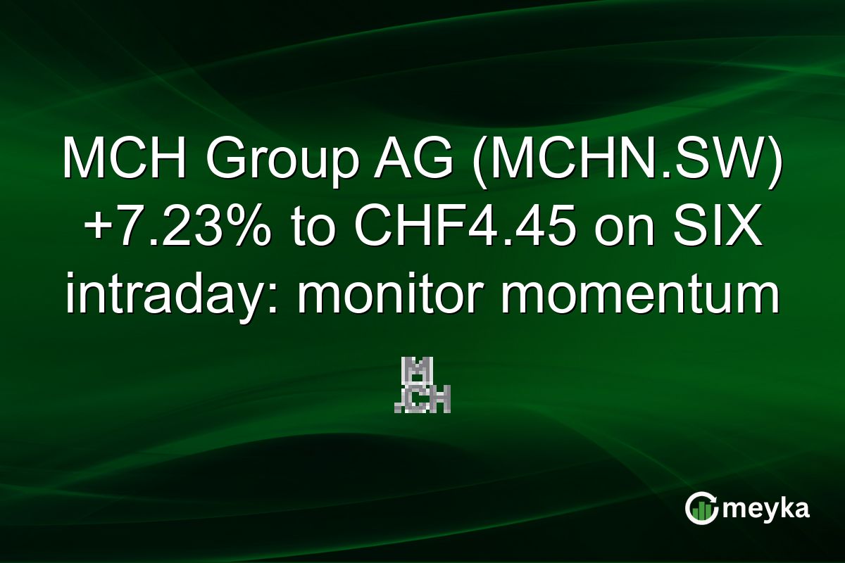 MCH Group AG (MCHN.SW) +7.23% to CHF4.45 on SIX intraday: monitor momentum