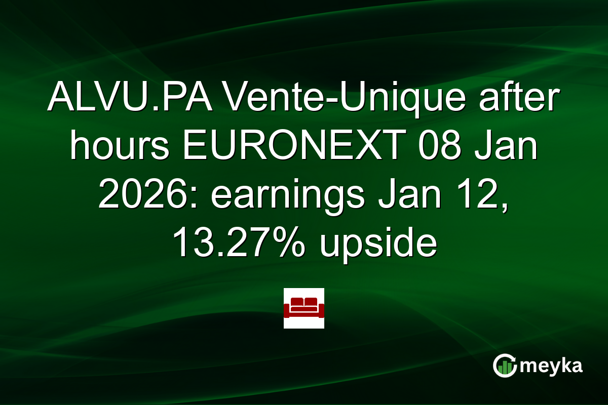 ALVU.PA Vente-Unique after hours EURONEXT 08 Jan 2026: earnings Jan 12, 13.27% upside