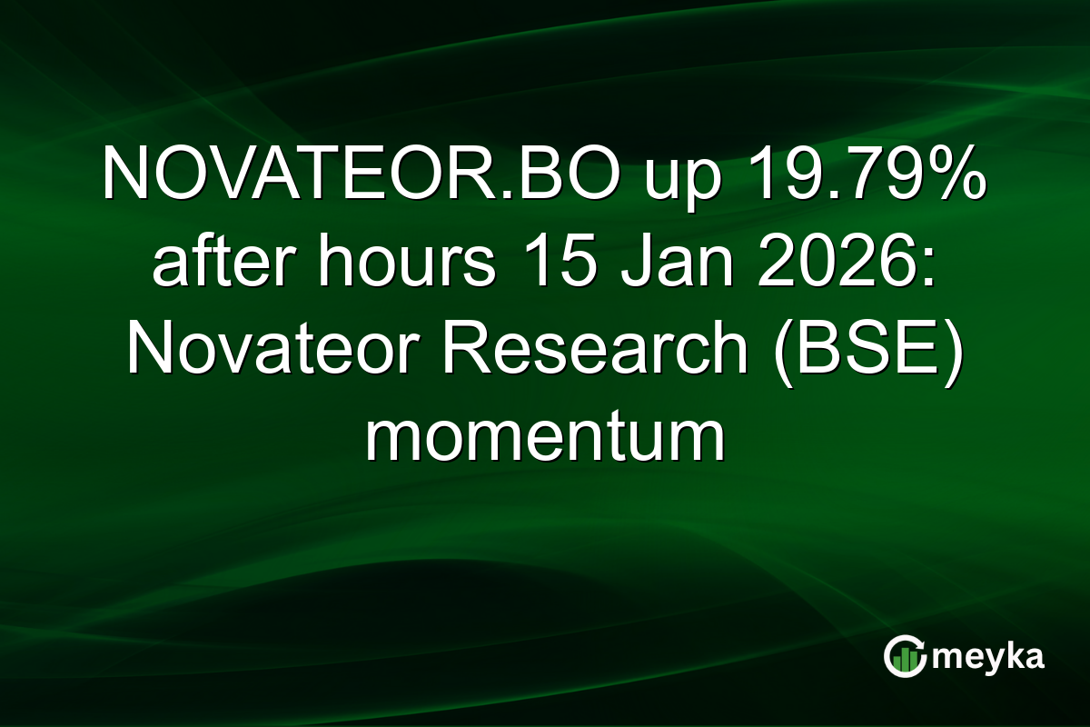 NOVATEOR.BO up 19.79% after hours 15 Jan 2026: Novateor Research (BSE) momentum